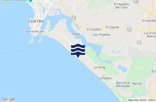 Fraccionamiento los Angeles, Mexico tide times map