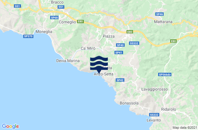 Framura, Italy tide times map