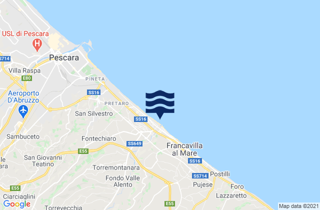 Francavilla al Mare, Italy tide times map