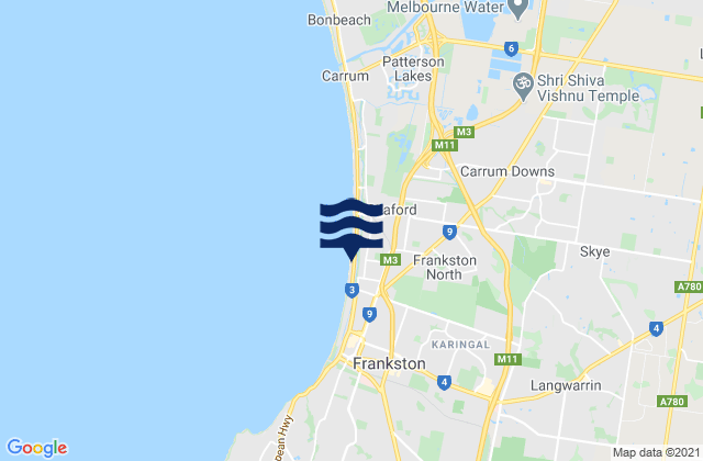 Frankston North, Australia tide times map
