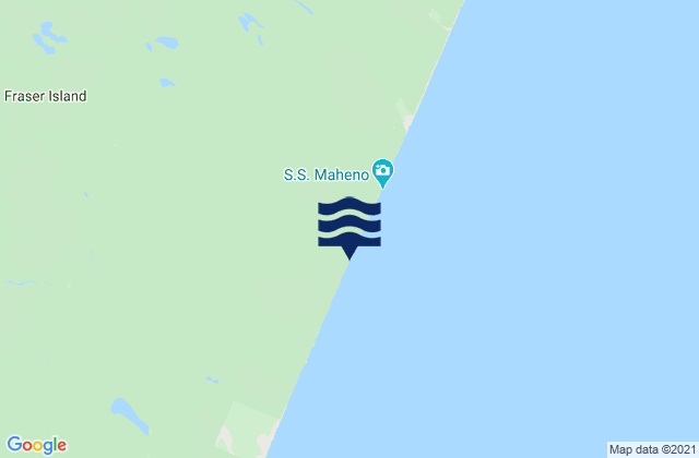 Fraser Island - Maheno Wreck, Australia tide times map