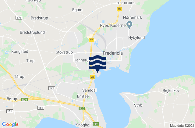 Fredericia Kommune, Denmark tide times map
