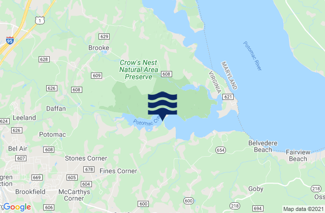 Fredericksburg Rappahannock River, United States tide chart map