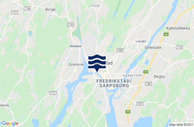 Fredrikstad, Norway tide times map