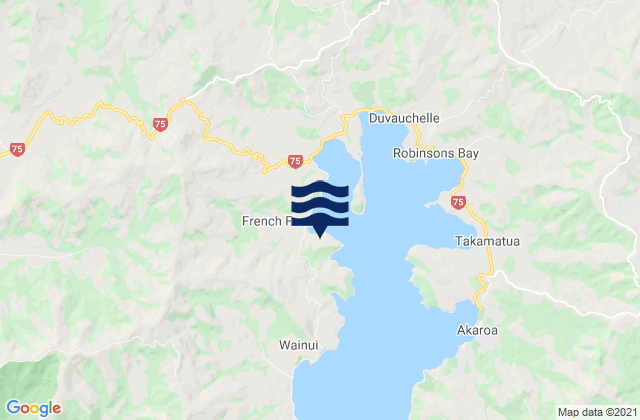 French Farm Bay, New Zealand tide times map
