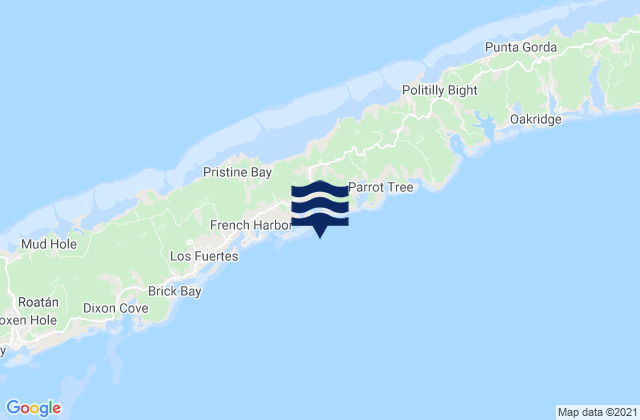 French Harbor, Honduras tide times map