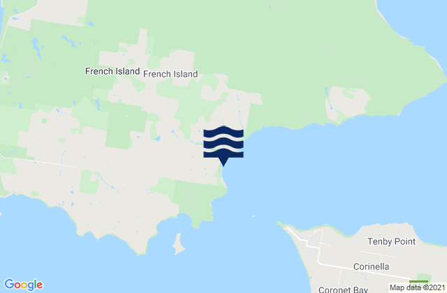 French Island, Australia tide times map