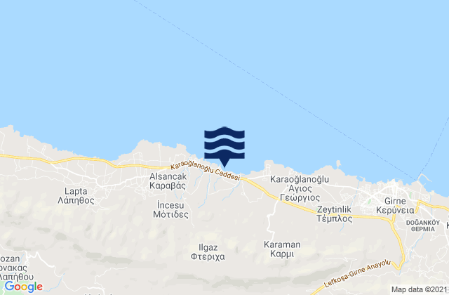 Ftericha, Cyprus tide times map