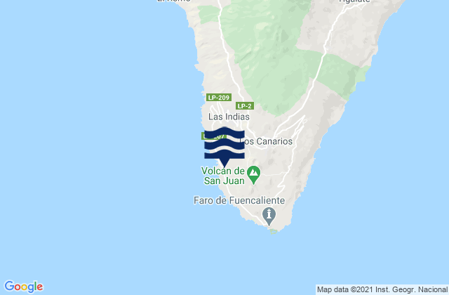 Fuencaliente de la Palma, Spain tide times map