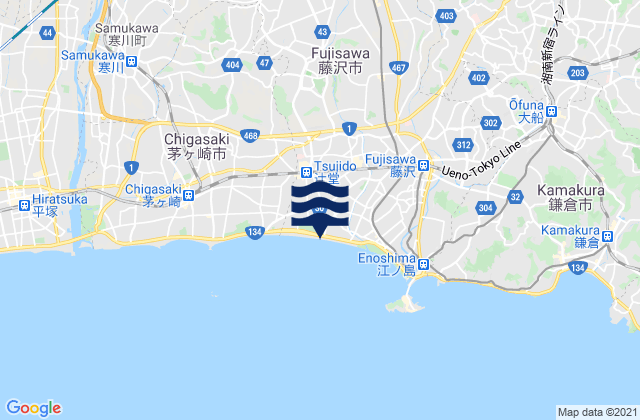 Fujisawa Shi, Japan tide times map