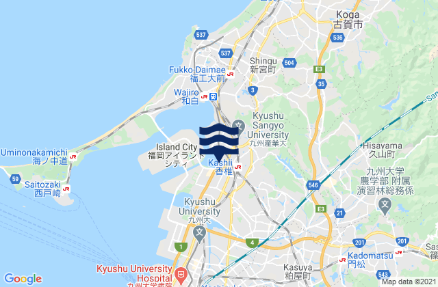 Fukuoka Prefecture, Japan tide times map