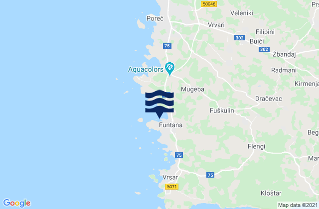 Funtana-Fontane, Croatia tide times map