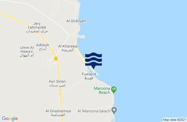 Fuwayrit, Qatar tide times map