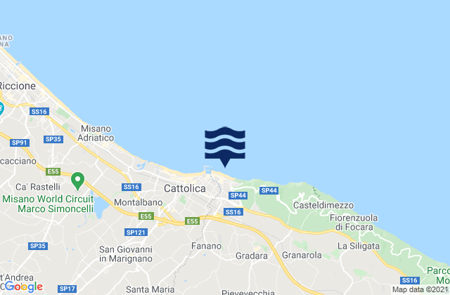 Gabicce Mare, Italy tide times map