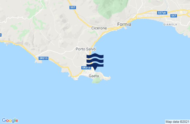 Gaeta, Italy tide times map