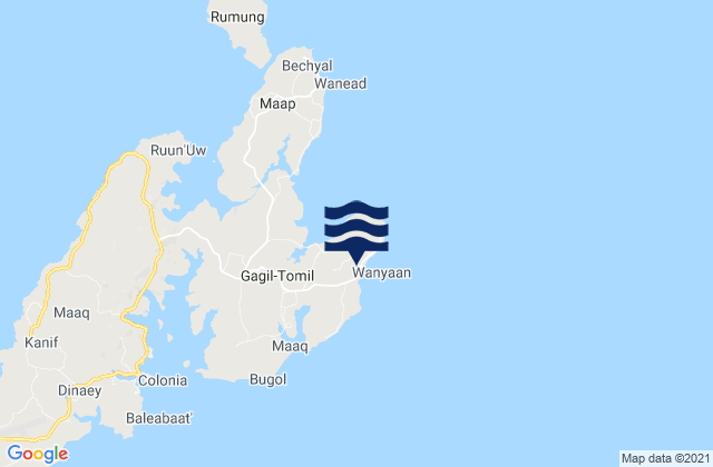 Gagil Municipality, Micronesia tide times map