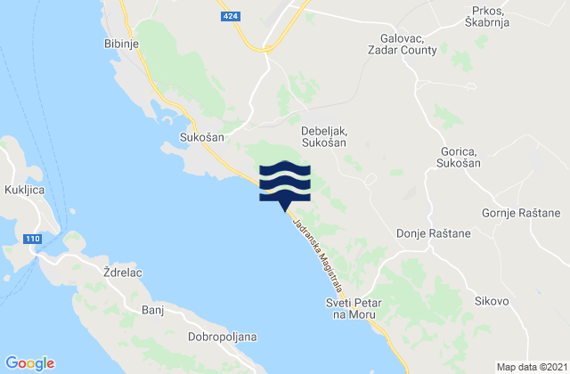 Galovac, Croatia tide times map
