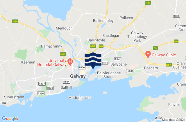 Galway City, Ireland tide times map