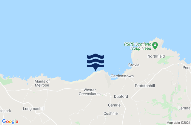 Gamrie Bay, United Kingdom tide times map