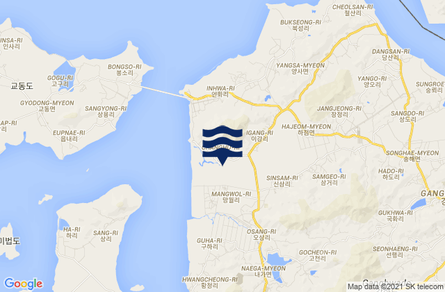 Ganghwa-gun, South Korea tide times map
