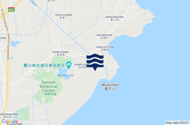 Ganpu, China tide times map