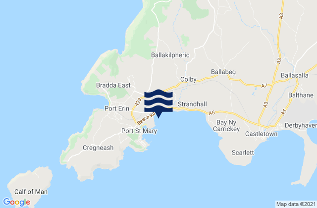 Gansey Bay Beach, Isle of Man tide times map