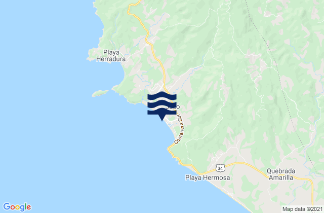 Garabito, Costa Rica tide times map