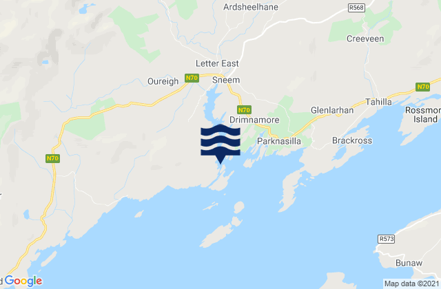 Garinish, Ireland tide times map
