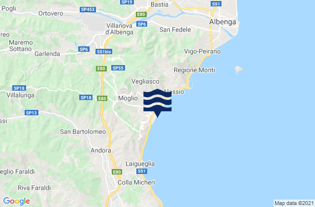 Garlenda, Italy tide times map