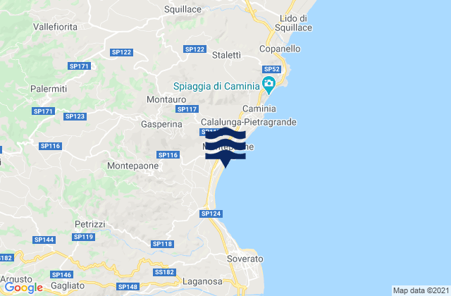 Gasperina, Italy tide times map