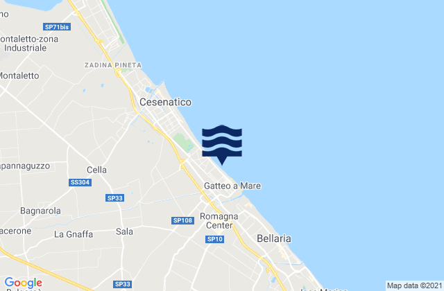 Gatteo-Sant'Angelo, Italy tide times map