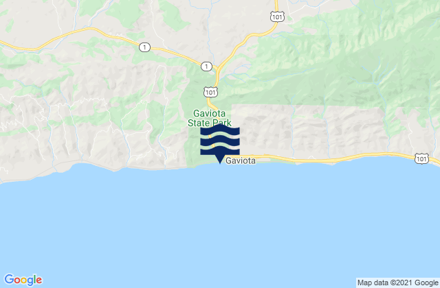Gaviota Beach, United States tide chart map
