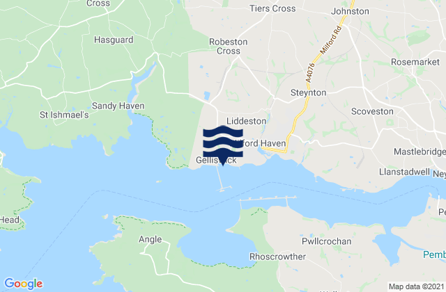 Gelliswick Bay, United Kingdom tide times map