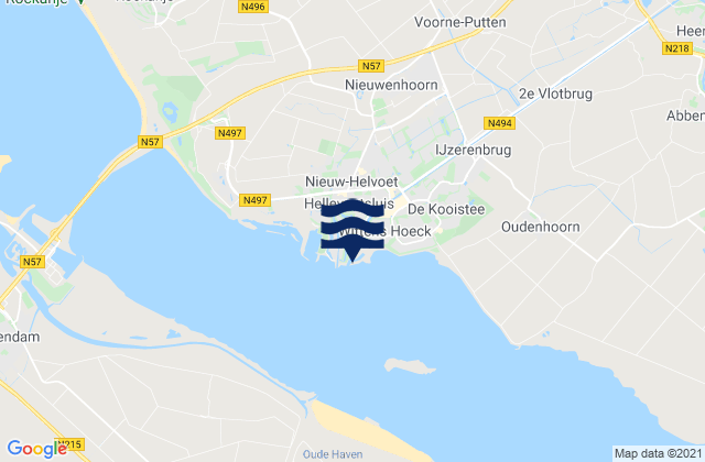 Gemeente Hellevoetsluis, Netherlands tide times map