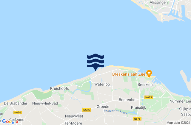 Gemeente Sluis, Netherlands tide times map