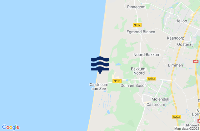 Gemeente Uitgeest, Netherlands tide times map