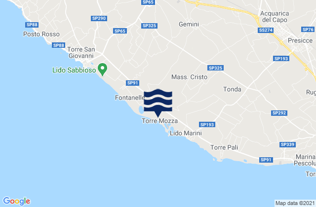 Gemini, Italy tide times map