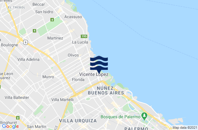 General San Martin, Argentina tide times map