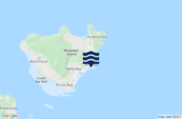 Geoffrey Bay, Australia tide times map