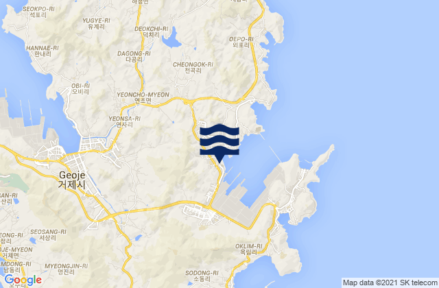 Geoje-si, South Korea tide times map