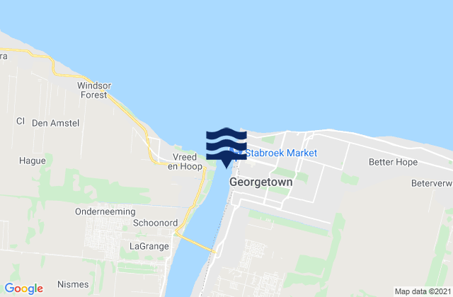 Georgetown, Guyana tide times map