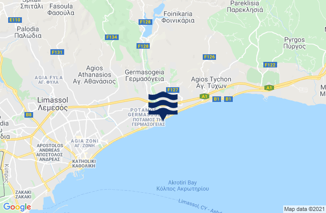 Germasogeia, Cyprus tide times map