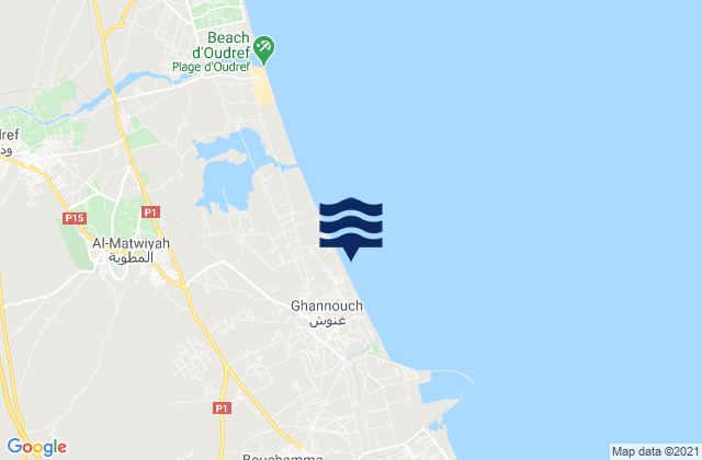 Ghannouch, Tunisia tide times map