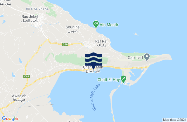 Ghar al Milh, Tunisia tide times map