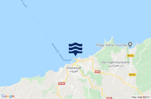Ghazaouet Port, Algeria tide times map