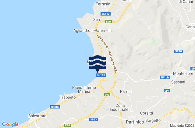 Giardinello, Italy tide times map