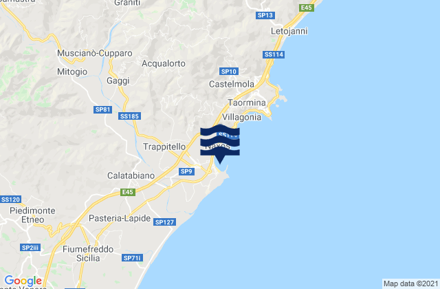 Giardini-Naxos, Italy tide times map