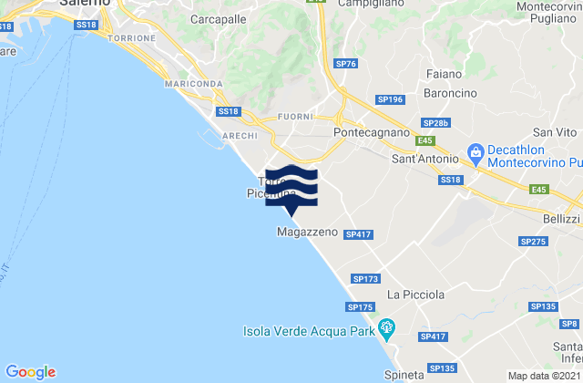 Giffoni Valle Piana, Italy tide times map