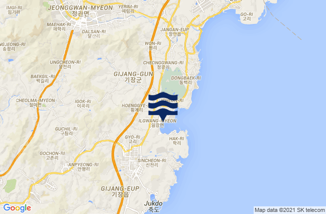 Gijang-gun, South Korea tide times map