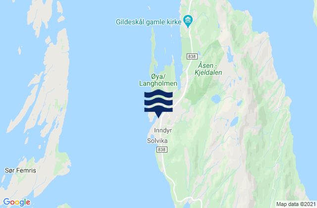 Gildeskal, Norway tide times map